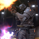 A spartan wearing the Yokai helmet shoots an assault rifle in Halo Infinite.